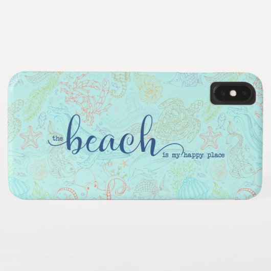Het strand is mijn gelukkige plek Case-Mate iPhone case (Achterkant (horizontaal))