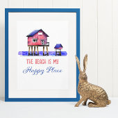 Het strand is mijn gelukkige plek foto afdruk