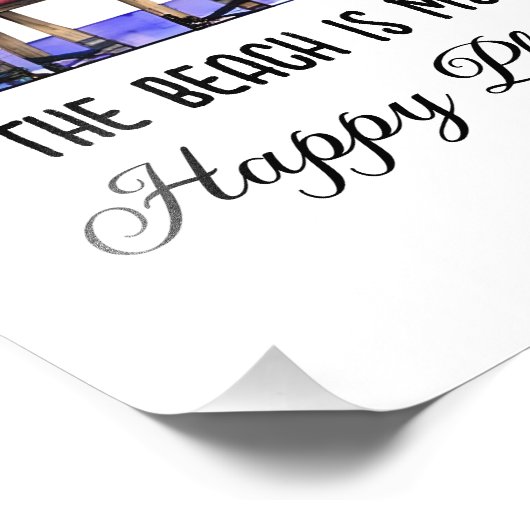 Het strand is mijn gelukkige plek foto afdruk (Hoek)