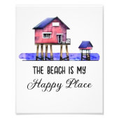 Het strand is mijn gelukkige plek foto afdruk (Voorkant)