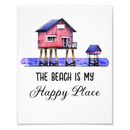 Het strand is mijn gelukkige plek foto afdruk