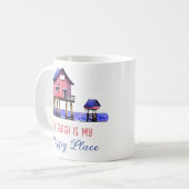 Het strand is mijn gelukkige plek koffiemok (Voorkant links)