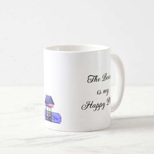 Het strand is mijn gelukkige plek koffiemok (Voorkant rechts)