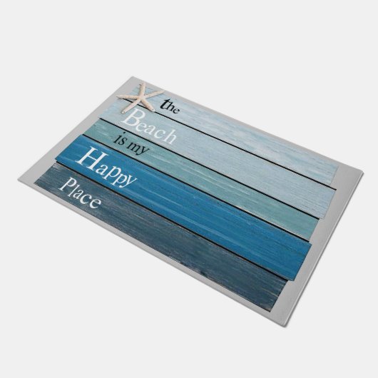Het strand is mijn gelukkige plek Mat. Deurmat (Schuin)