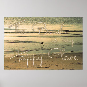 Het strand is mijn gelukkige plek poster