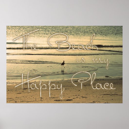 Het strand is mijn gelukkige plek poster (Voorkant)