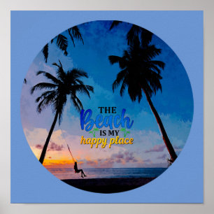 Het strand is mijn gelukkige plek poster