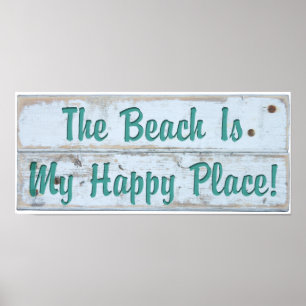 Het strand is mijn gelukkige plek poster