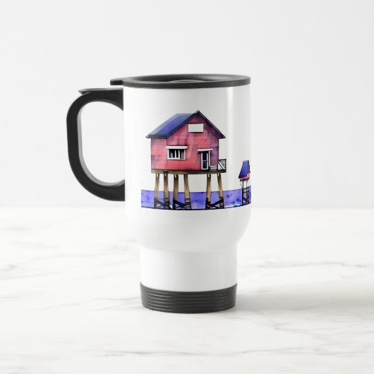 Het strand is mijn gelukkige plek reisbeker (Links)