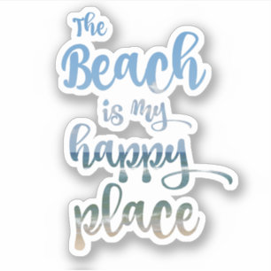 Het strand is mijn gelukkige plek sticker