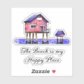 Het strand is mijn gelukkige plek sticker (Vel)