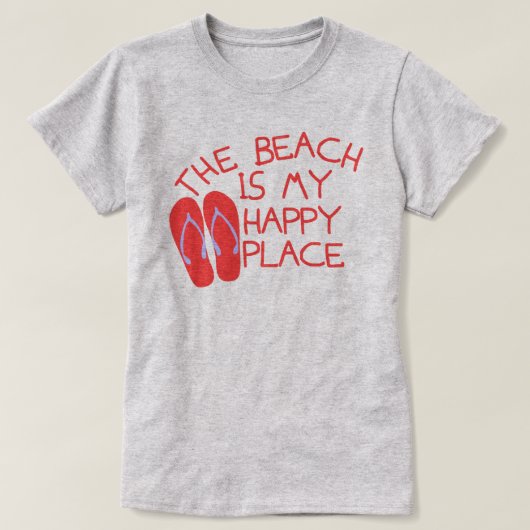 Het strand is mijn gelukkige plek t-shirt (Design voorkant)