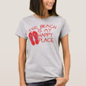 Het strand is mijn gelukkige plek t-shirt (Voorkant)