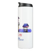 Het strand is mijn gelukkige plek thermosbeker (Geroteerd rechts)