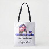 Het strand is mijn gelukkige plek tote bag (Voorkant)