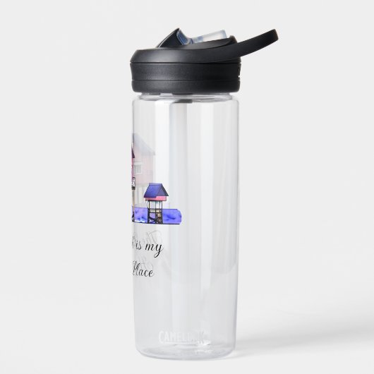 Het strand is mijn gelukkige plek waterfles (Links)