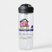 Het strand is mijn gelukkige plek waterfles (Voorkant)