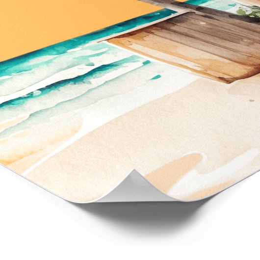 Het strand is mijn gelukkige zomerplaats poster (Hoek)