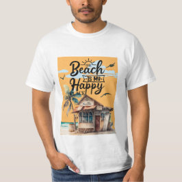 Het strand is mijn gelukkige zomerplaats t-shirt