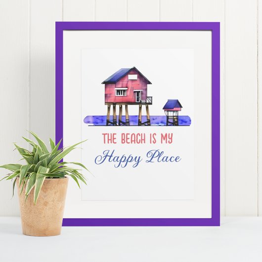 Het strand is mijn geluksplek foto afdruk