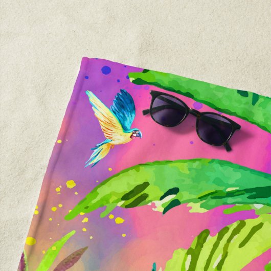 Het strand is mijn Happy Place Beach Towel. Strandlaken (In situ)