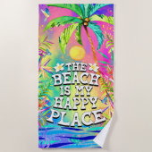Het strand is mijn Happy Place Beach Towel. Strandlaken (Voorkant)