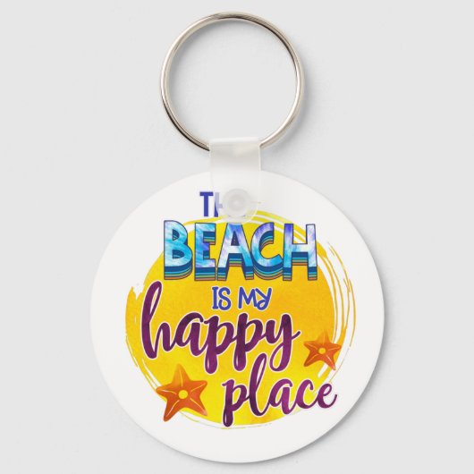 Het strand is mijn Happy Place Quote Ocean Summer  Sleutelhanger (Voorkant)