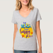 Het strand is mijn Happy Place Quote Ocean Summer T-shirt (Voorkant)