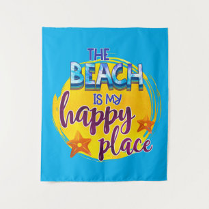 Het strand is mijn Happy Place Quote Ocean Summer  Wandkleed