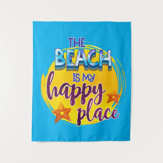 Het strand is mijn Happy Place Quote Ocean Summer Wandkleed (Voorkant)
