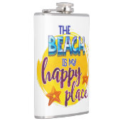 Het strand is mijn Happy Place Quote Ocean Zee Fun Heupfles (Rechts)