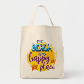 Het strand is mijn Happy Place Quote Summer Tote Bag (Voorkant)