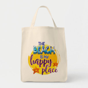 Het strand is mijn Happy Place Quote Summer Tote Bag