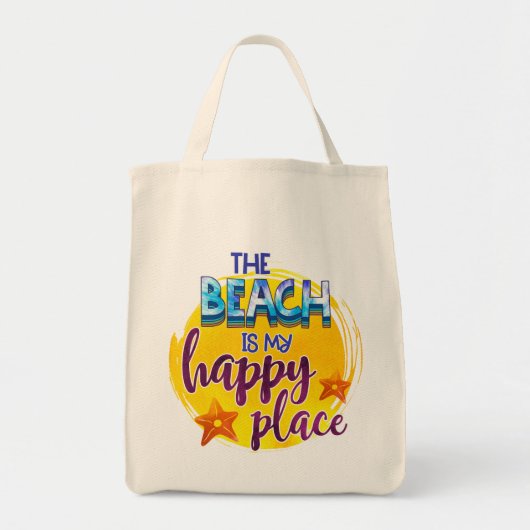 Het strand is mijn Happy Place Quote Summer Tote Bag (Voorkant)