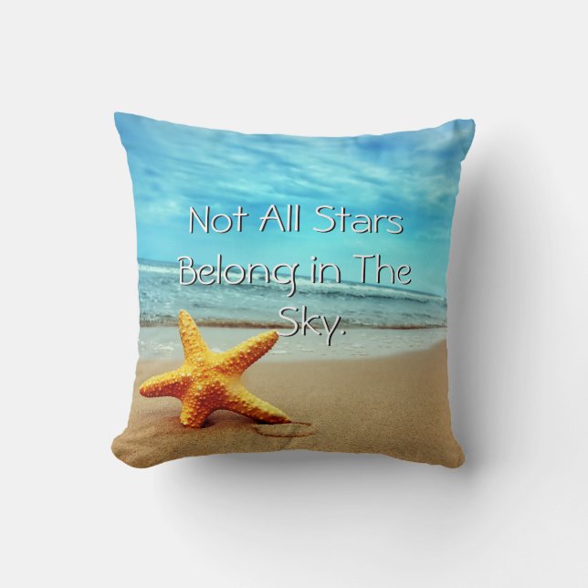 Het strand is mijn Happy Place Starfish Pillow Kussen (Voorkant)
