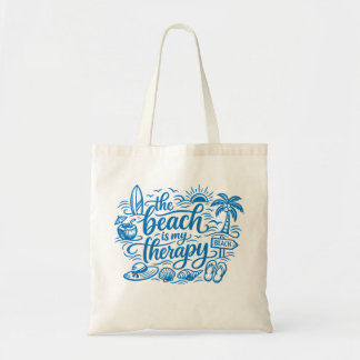 Het strand is mijn therapie Kustvibes Zomer citaat Tote Bag