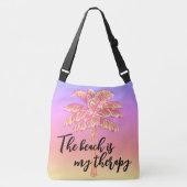 Het strand is mijn Therapie Sinaasappel Tropische  Crossbody Tas (Voorkant)