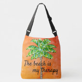 Het strand is mijn Therapie Sinaasappel Tropische  Crossbody Tas (Voorkant)