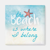 Het strand is waar ik deel van het citaat magneet (Voorkant)