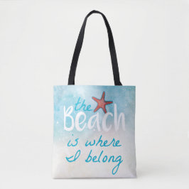 Het strand is waar ik deel van het citaat tote bag