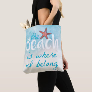 Het strand is waar ik deel van het citaat tote bag