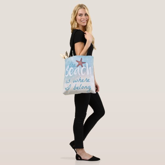 Het strand is waar ik deel van het citaat tote bag (Op model)