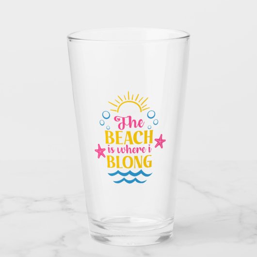 Het strand is waar ik sta glas (Voorkant)