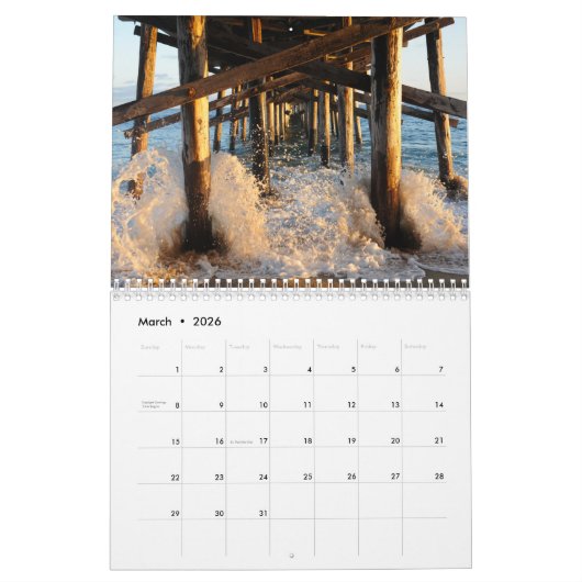 Het strand kalender (Mar 2026)