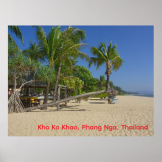 Het strand, Kho Ko Khao, Phang Nga ansichtkaart Poster