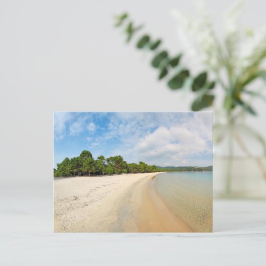 Het strand Koukounaries op het eiland Skiathos, Gr Briefkaart (Staand voorkant)