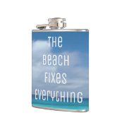 Het strand lost alles op heupfles (Links)