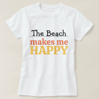 Het strand maakt me gelukkig Citaat Levendig Moder T-shirt