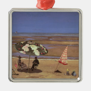 Het strand metalen ornament