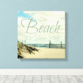HET STRAND MIJN GELUKKIGE PLAATS FOTO WOORD KUNST CANVAS AFDRUK (Insitu (Houten vloer))